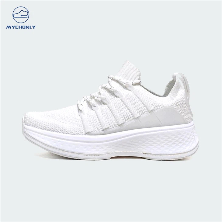 Plus size Men's Knitting Sports Running Shoes white